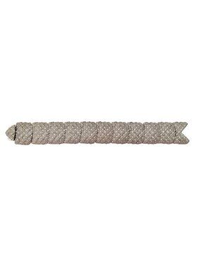 Hutton Wilkinson Silver Tone Clear Pave Rhinestone Panel Bracelet, E785